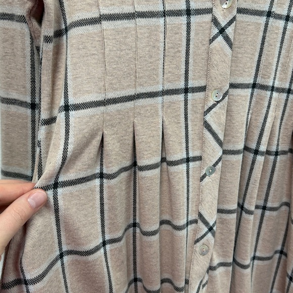 Soft Surroundings Calais plaid top in pink and gray xs - Picture 7 of 8